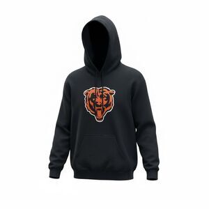 Team Apparel Black Chicago Bears Hoodie with Orange Bear Logo